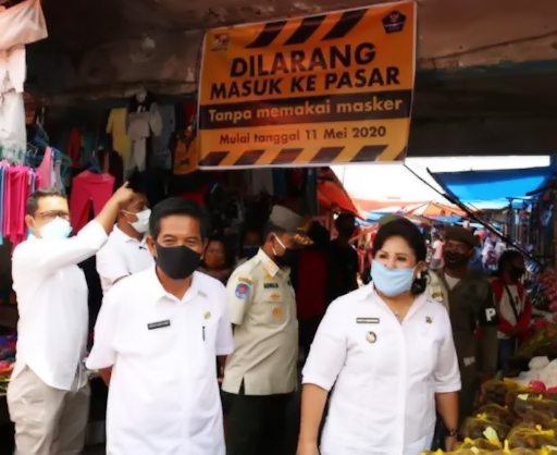 Wakil Bupati Karo : Wajib Gunakan Masker di Pasar dan Keramaian