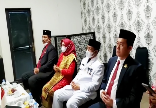 Plt Wali Kota Tanjungbalai Ikuti Detik-detik Proklamasi HUT ke-76 RI Secara Virtual
