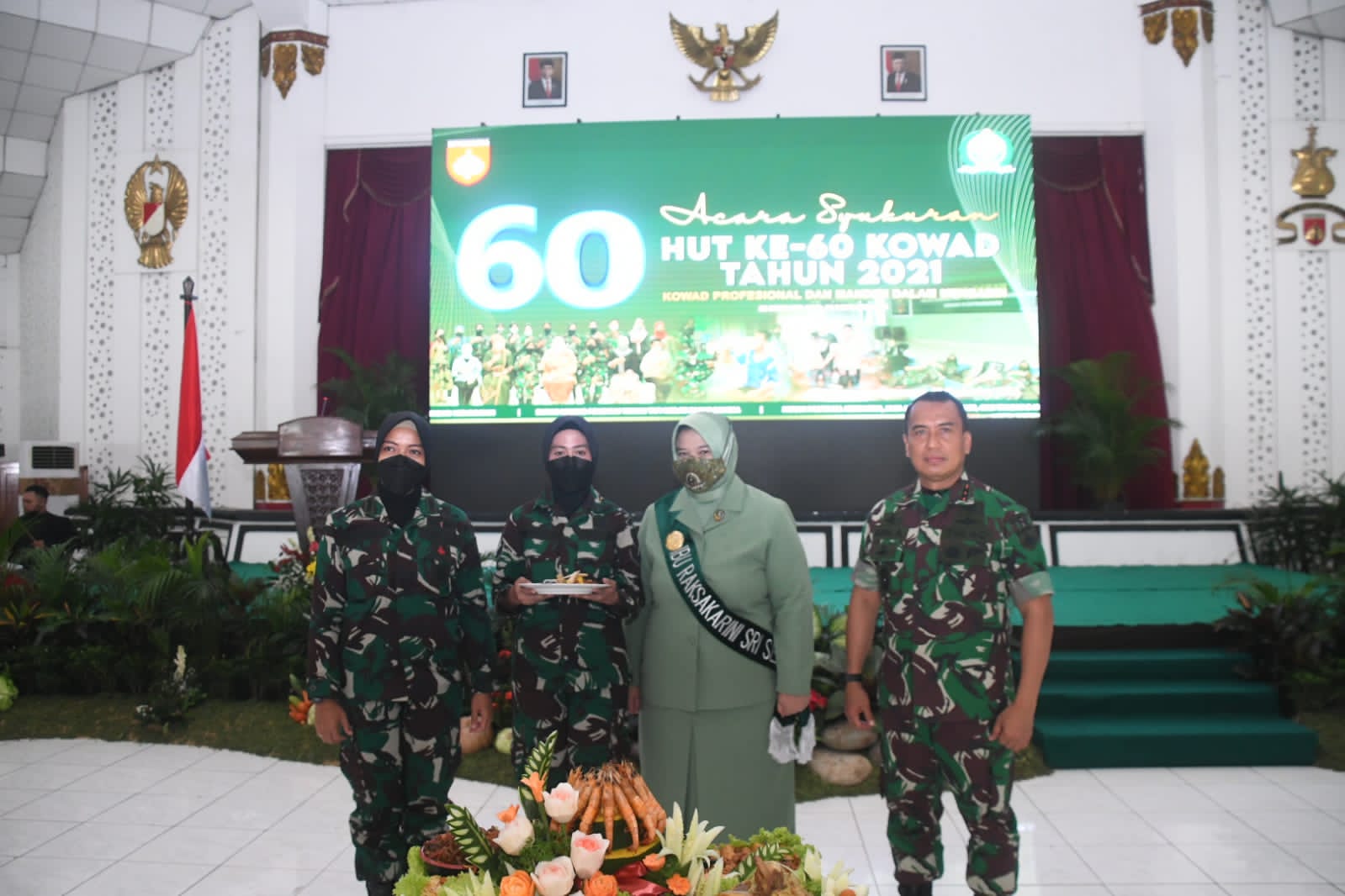 SEMARANG - Perayaan puncak Hari Ulang Tahun (HUT) Korps Wanita Angkatan Darat (Kowad) ke-60 dihadiri Pangdam IV/Diponegoro, Mayjen TNI Rudianto.