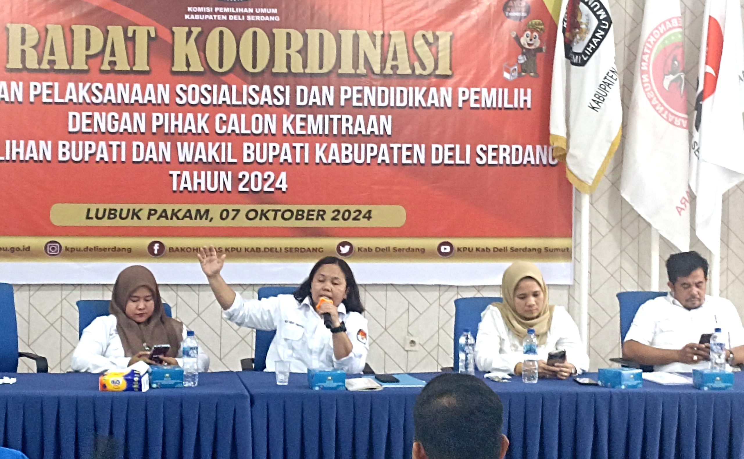 Rapat Koordinasi Sosialisasi dan Pendidikan Pemilih, Ketua KPU Deli Serdang: Kemitraan Jangan Berpihak