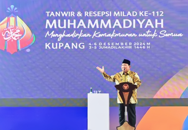 Milad Muhammadiyah ke-112, Prabowo Tidak Mau Kekayaan Alam Dijual Mentah